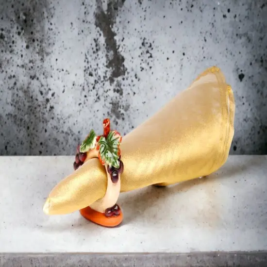 Ceramic Grape Napkin Rings-Set of 4, Home Decor, Wedding Decor, Gift for Her, Gift for Mom, Vineyard Decor {2}