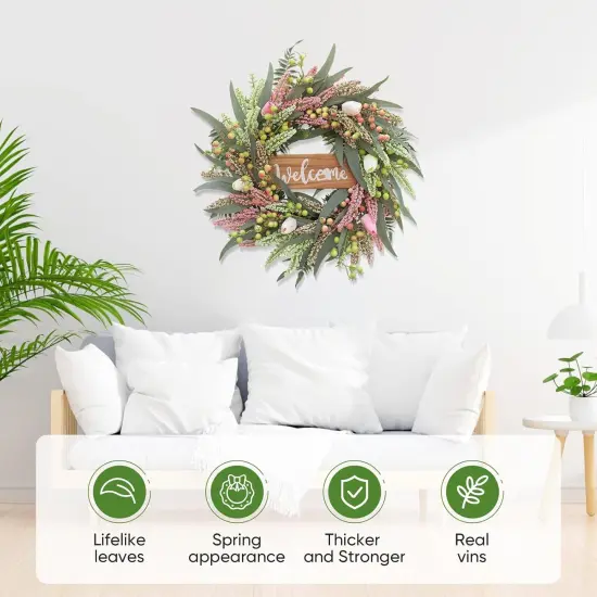 Wreaths for Front Door 20 Inch Spring, Summer, Fall, All Seasons {4}