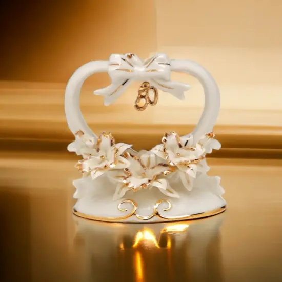 True Love Lasts a Lifetime: 50th Anniversary Orchid Flowers Cake Topper with Gold Accents, Anniversary D&eacute;cor, Anniversary Gift {1}