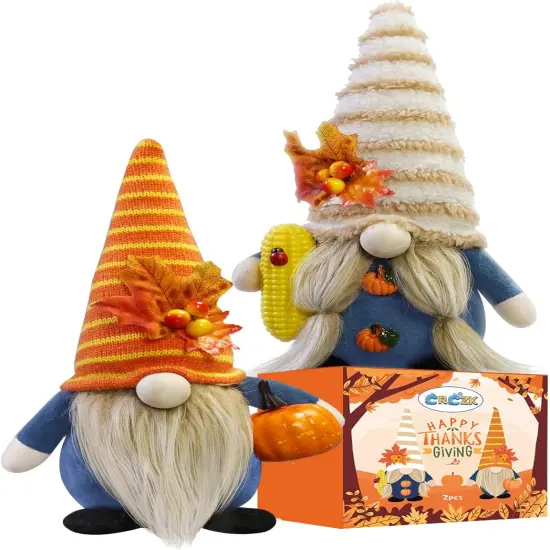 2Pack Handmade Fall Harvest Gnome Plush {2}