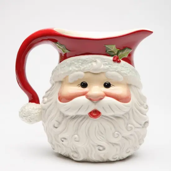 Christmas Decor Santa Claus Drink Pitcher, Home D&eacute;cor, Gift for Her, Gift for Mom, Kitchen D&eacute;cor, Christmas D&eacute;cor {3}