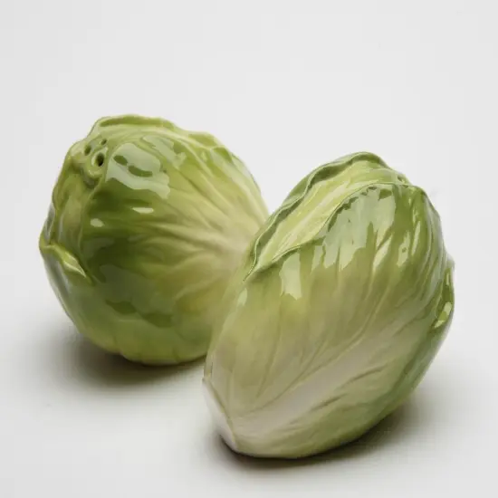 Hand Painted Ceramic Lettuce Salt & Pepper Shakers, Home D&eacute;cor, Gift for Her, Gift for Mom, Kitchen D&eacute;cor, Farmhouse D&eacute;cor {2}