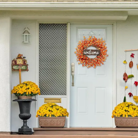 Artificial Fall Wreath 20&rsquo;&rsquo; Autumn Front Door Wreath Harvest Wreath {5}