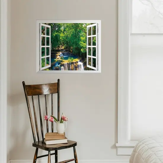 Jungle Waterfall Faux Wall Decal - 24"x16" {4}