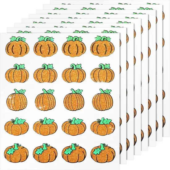400 Pcs Pumpkins Dazzle Stickers Glitter Pumpkins Stickers Fall {1}
