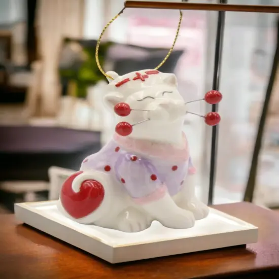 Ceramic Whisker Cat Nurse Ornament, Home Décor, Gift for Her, Gift for Mom, Kitchen Décor, Cat Lovers Gift, Gift for Nurse {1}