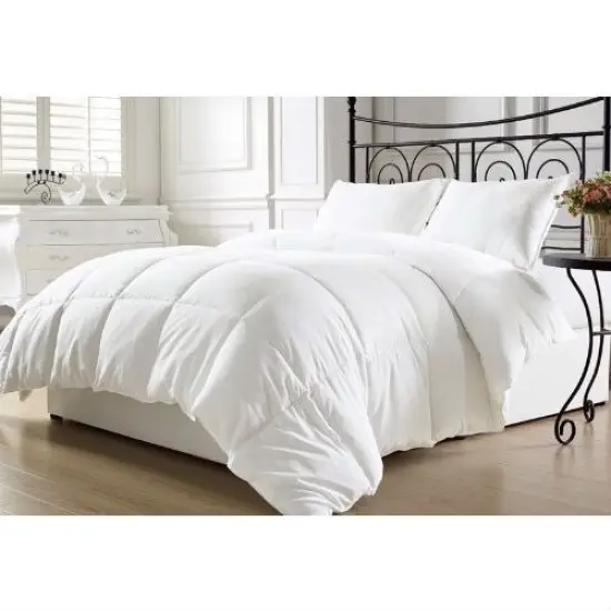 Queen Size Down Alternative Comforter White All Season {1}