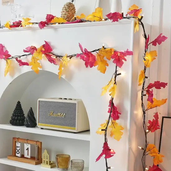 Fall Decor Lighted Fall Garland 9FT {4}