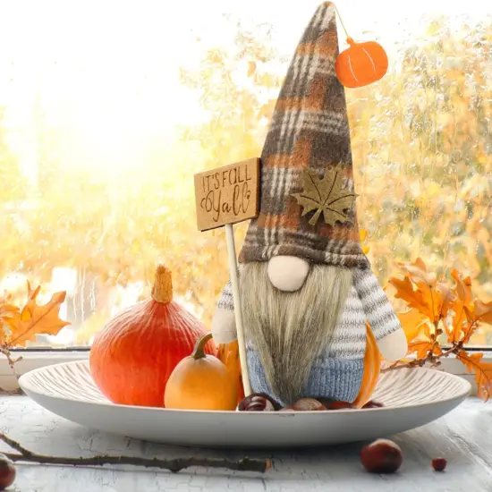 Fall Gnomes Decor for Home Kitchen Tiered Tray {3}