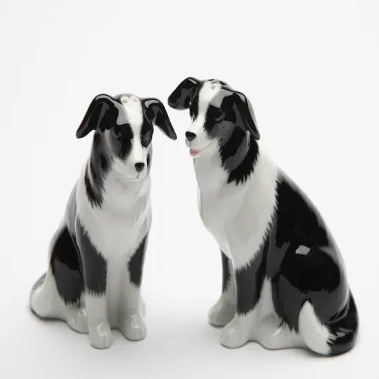 Ceramic Black and White Border Collie Dog Salt & Pepper Shakers, Home D&eacute;cor, Gift for Her, Gift for Mom, Kitchen D&eacute;cor, Dog Lover Gift {3}