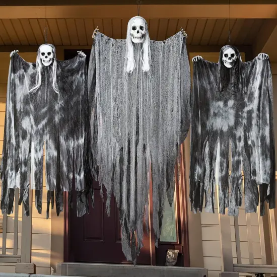 3 Pack Hanging Halloween Skeleton Ghosts Decorations Outdoor {4}