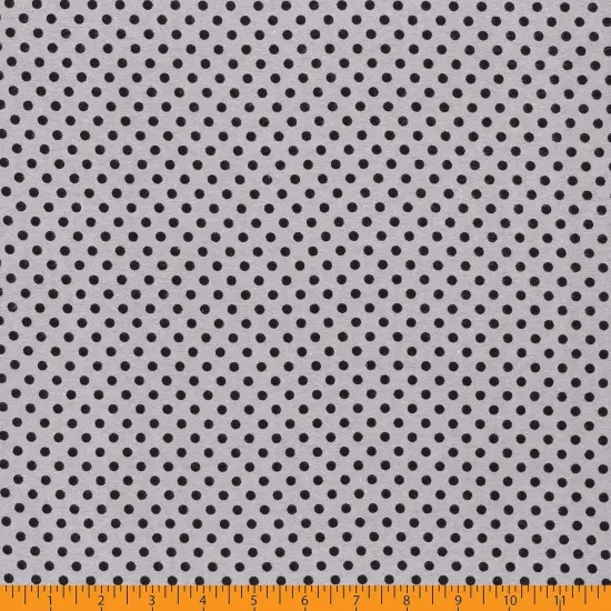Mook Fabrics Polka Dot Flannel Fabric [43 in. Wide] - By The Yard Grey/Black {3}