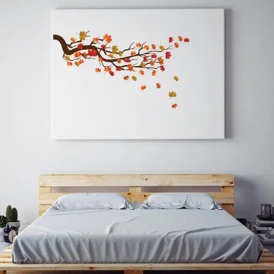 Autumn Maple Tree Wall Stickers, Chinese Style Autumn Fallen Leaves {2}