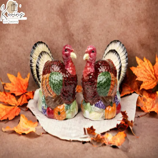 Gobble Gobble Ceramic Turkey Salt & Pepper Shakers Thanksgiving or Christmas D&eacute;cor, Gift for Her, Gift for Mom, Fall D&eacute;cor {1}
