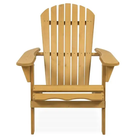 Outdoor Adirondack Chair Large Foldable with Natural Hemlock Wood {3}