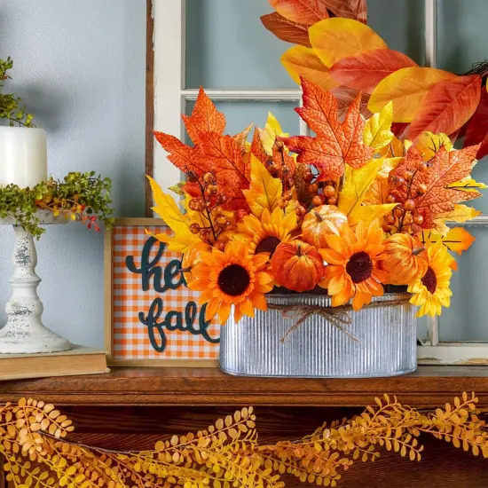 Fall Floral Arrangement Table Centerpiece {5}