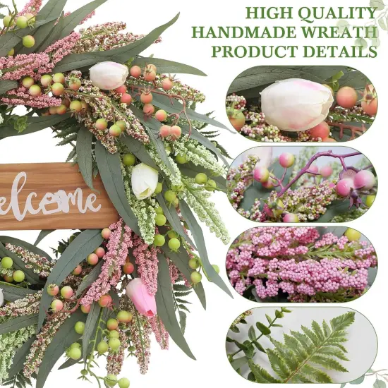 Wreaths for Front Door 20 Inch Spring, Summer, Fall, All Seasons {3}