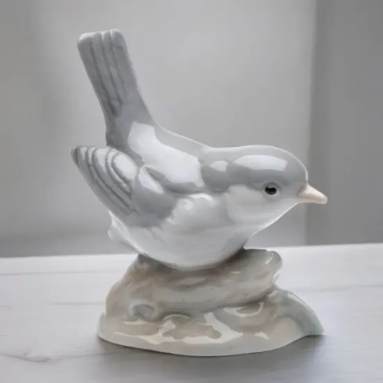 Ceramic Gray Bird Figurine, Gift for BIrdwatcher, Gift for Her, Gift for Mom, Home Decor {2}
