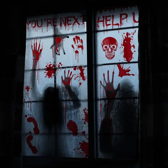 Large Spooky Halloween Window Decorations {3}