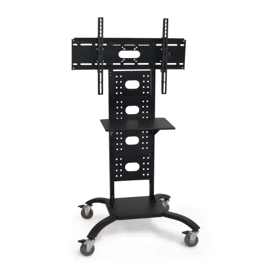 Mobile Flat Screen TV Stand Cart with Shelf and Universal Mounting Bracket {1}