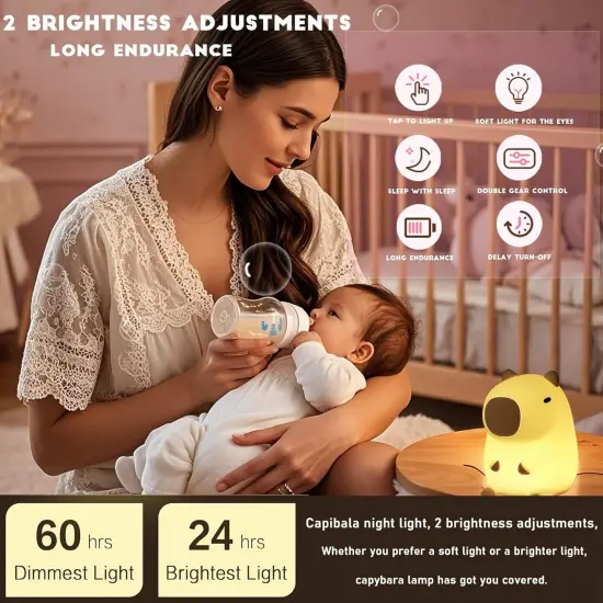 Cute Capybara Night Light {4}