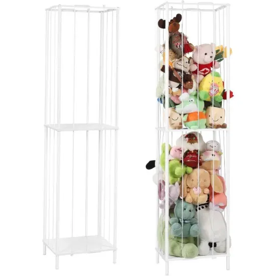 Metal Stuffed Animal Storage Organizer with Elastic Rope - Kids Toy Holder for Plush Toys & Sports Balls, Space-Saving Design, Sturdy Construction {6}