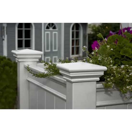 White Vinyl Elevated Raised Garden Bed with Shelf for Easy Gardening {4}