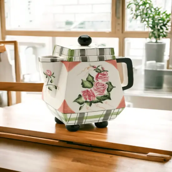 Ceramic Romantic Rose Teapot, Pitcher, Gift for Her, Gift for Mom, Kitchen D&eacute;cor, Tea Party D&eacute;cor, Caf&eacute; D&eacute;cor, Kitchen Decor {1}