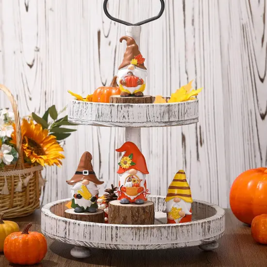 4 Pcs Fall Gnomes D&eacute;co Tabletop Decorations - Harvest Style {2}