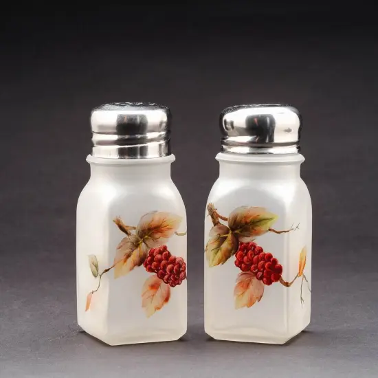 Glass Salt and Pepper Shakers with Hand Painted Mulberry, Home D&eacute;cor, Gift for Her, Gift for Mom, Kitchen D&eacute;cor {3}
