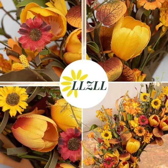 22 Inch Artificial Fall Tulip Wreath {5}