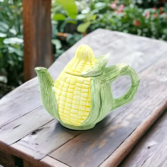 Ceramic Mini Corn Teapot, Gift for Her, Gift for Mom, Tea Party D&eacute;cor, Caf&eacute; D&eacute;cor, Farmhouse Kitchen D&eacute;cor {1}