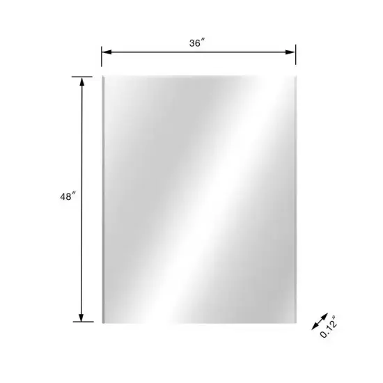 Clear Glass Frameless 36x30 Rectangular Bathroom Wall Mirror {3}