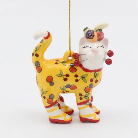 Ceramic Tropical Cat Ornament, Home D&eacute;cor, Gift for Her, Gift for Mom, Kitchen D&eacute;cor, Cat Lovers Gift, Pet Loss Gift {3}