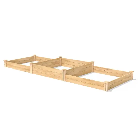 Natural Pine Wood 4x12 ft Modular Raised Garden Bed with Dovetail Joints {3}