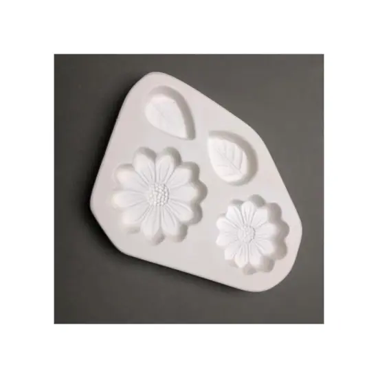 8" x 6.5" x 1.5" - Small Daisies & Leaves Frit Glass Fusing Frit Casting Kiln Mold {2}