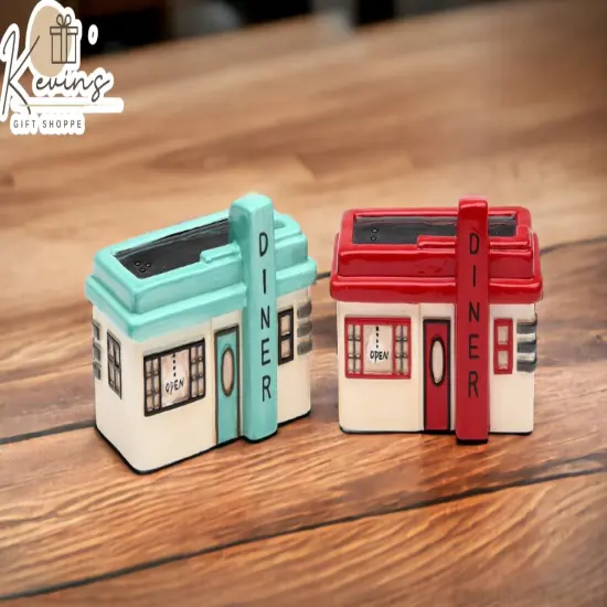 Ceramic Diner Salt & Pepper Shakers, Home Décor, Gift for Her, Gift for Mom, Kitchen Décor, Restaurant Decor {1}