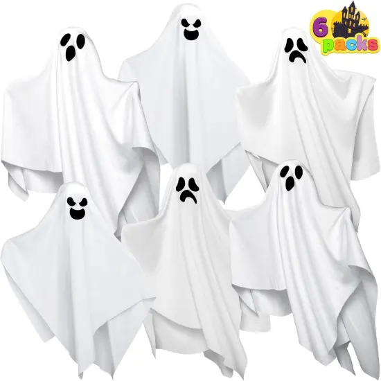 6 Pcs 19.6&rdquo; White Flying Ghost Halloween Decorations {1}