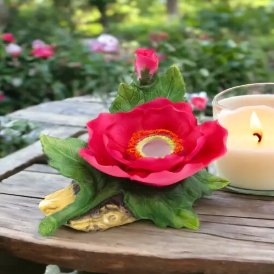 Ceramic Wildrose Flower Half Inch Tapper Candle Holder, Home D&eacute;cor, Gift for Her, Gift for Mom, Nature Lover Gift {1}