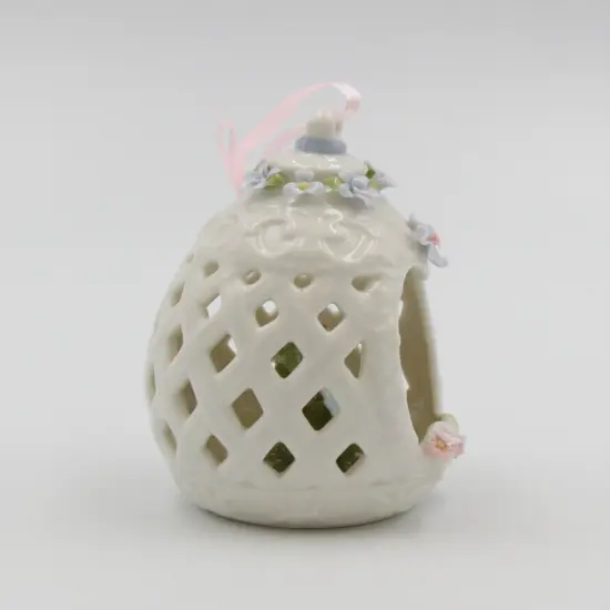 Ceramic Butterfly with Flowers inside Carved Egg Dome Ornament, Home D&eacute;cor, Gift for Her, Gift for Mom, Kitchen D&eacute;cor, Spring D&eacute;cor {4}