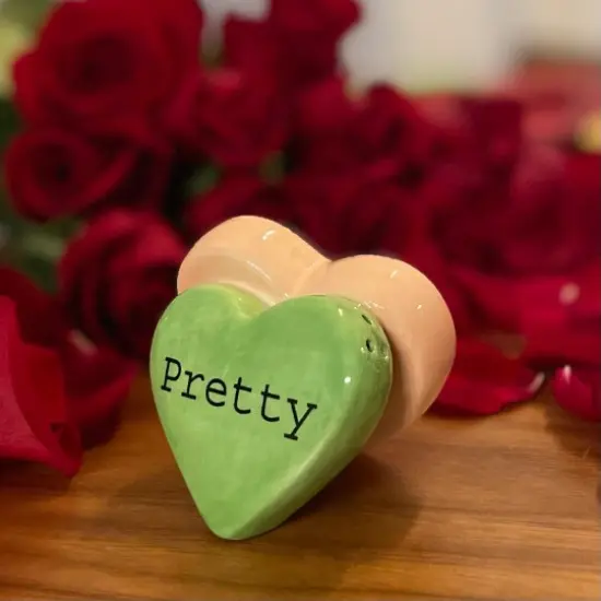 Ceramic Inseparable Heart Shaped Salt & Pepper Shaker (1 piece), Home D&eacute;cor, Gift for Her, Kitchen D&eacute;cor, Valentine&rsquo;s Day D&eacute;cor {3}