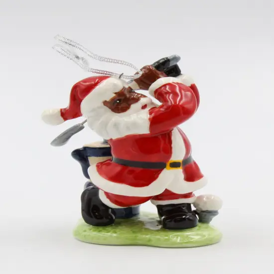 Ceramic African American Golfing Santa Ornament, Home D&eacute;cor, Gift for Her, Mom, Him, Dad, Christmas tree D&eacute;cor, Wall Decor {2}