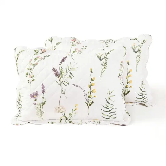 Lightweight Floral Quilt Set Full Queen with Scalloped Edge {5}