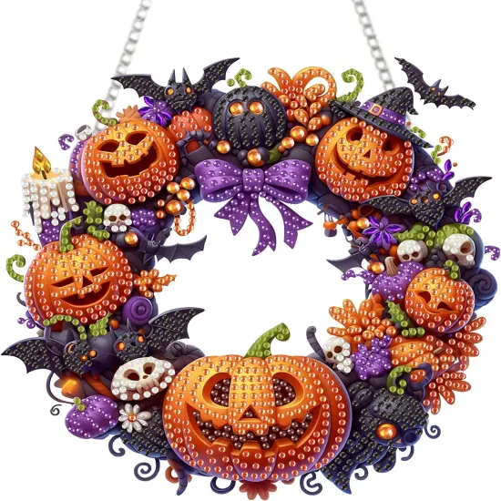 Diamond Art Painting Hanging Kit for Adult(Halloween Pumpkin) {1}