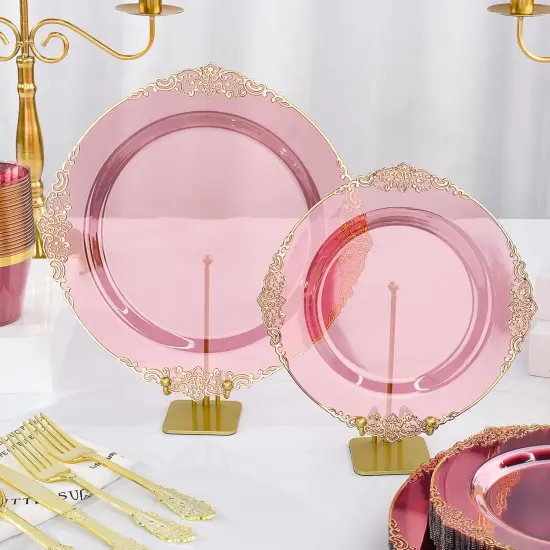 350PCS Silver Disposable Dinnerware Set &ndash; Plates, Cutlery, Cups & Napkins for 50 Guests {5}