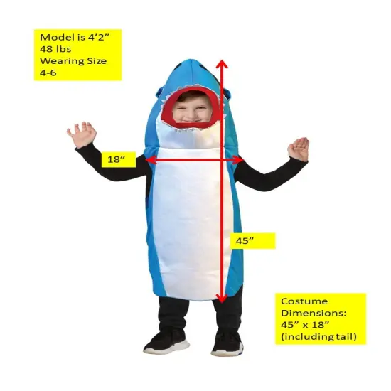 Ultimate Blue Shark Costume, Various Baby & Kids Sizes {4}