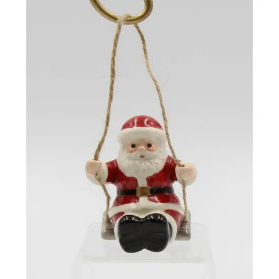 Ceramic Santa Claus On A Swing Tree Ornament, Home D&eacute;cor, Gift for Her, Gift for Mom, Kitchen D&eacute;cor, Christmas D&eacute;cor {3}