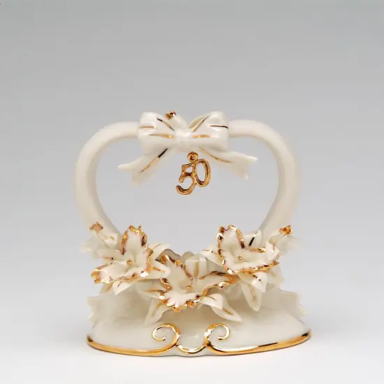 True Love Lasts a Lifetime: 50th Anniversary Orchid Flowers Cake Topper with Gold Accents, Anniversary D&eacute;cor, Anniversary Gift {3}