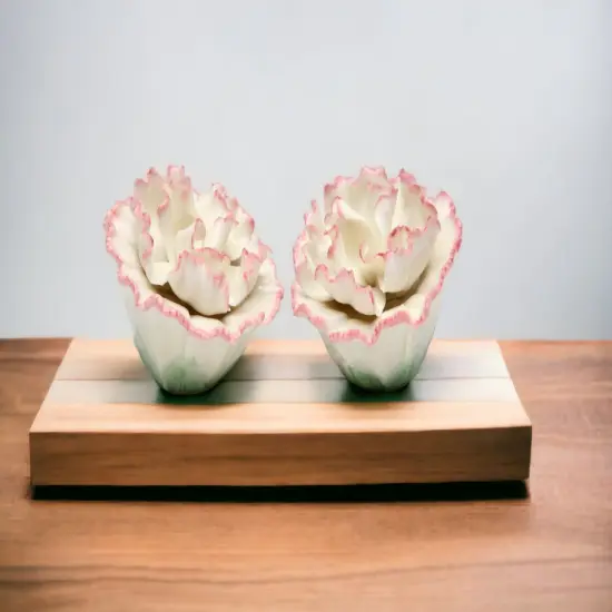 Ceramic Carnation Flower Salt & Pepper Shakers, Home D&eacute;cor, Gift for Her, Gift for Mom, Kitchen D&eacute;cor {2}