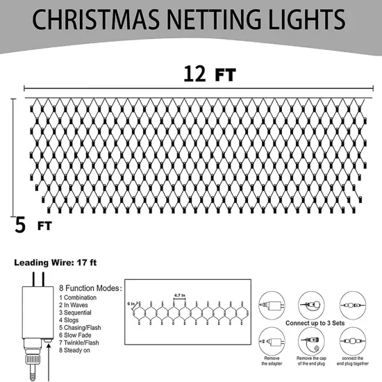 Christmas 360 LED Net Lights - 12FT x 5 FT (Cool White) {2}